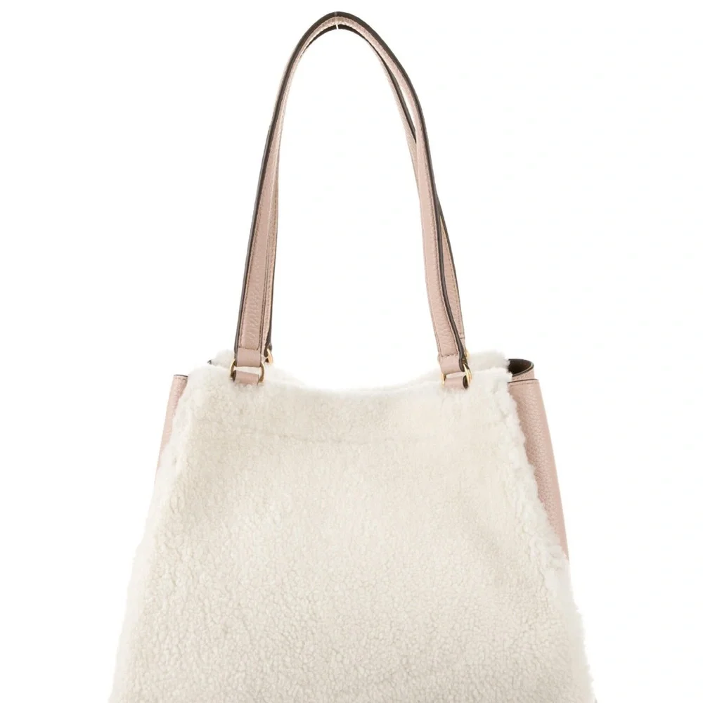 Tory Burch Shearling trimmed shoulder bag - Picture 2 of 5